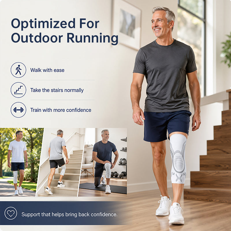 Adjustable Smart-Knob Knee Brace — Patella Gel Pad, Side Stabilizers, Compression Support for Pain Relief & Recovery