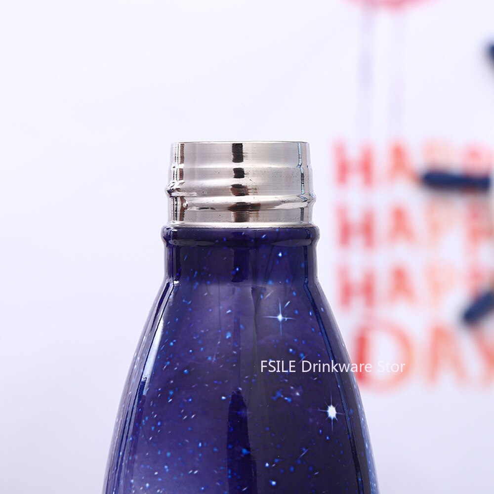 Stainless Steel Thermos Vacuum Flask Bottle 500ml Coffee Milk Cup Lovers Gradient Color Outdoor Travel Sport Hot Water Bottles