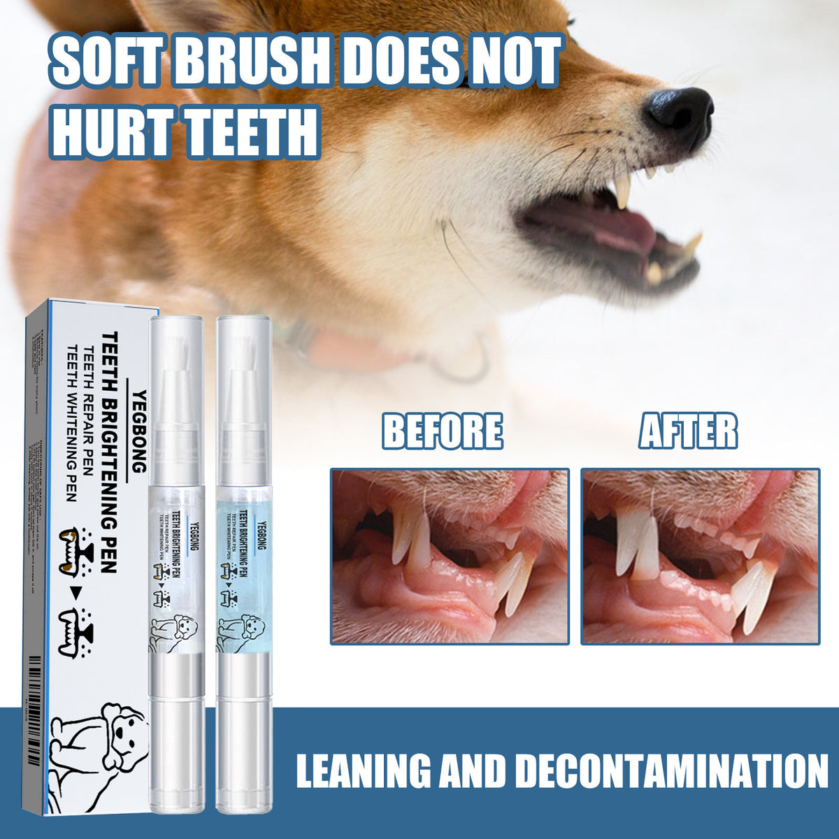 Pet Teething Pen — Tartar & Plaque Removal for Dogs & Cats