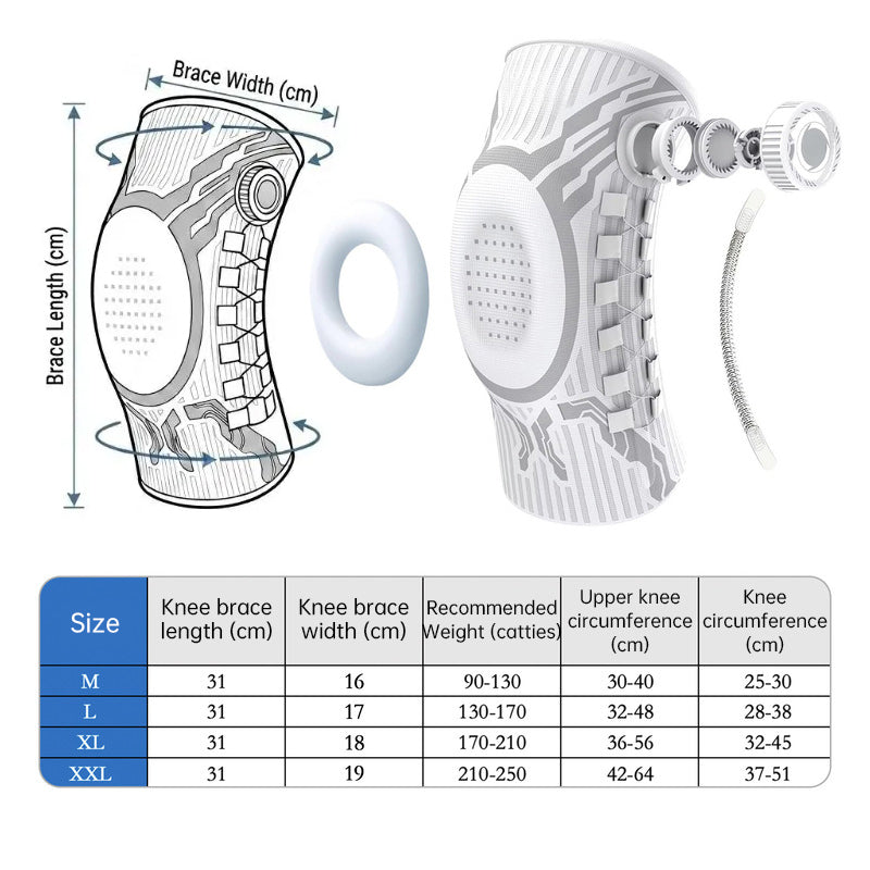 Adjustable Smart-Knob Knee Brace — Patella Gel Pad, Side Stabilizers, Compression Support for Pain Relief & Recovery