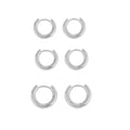 Stainless Steel Circle Earring Set
