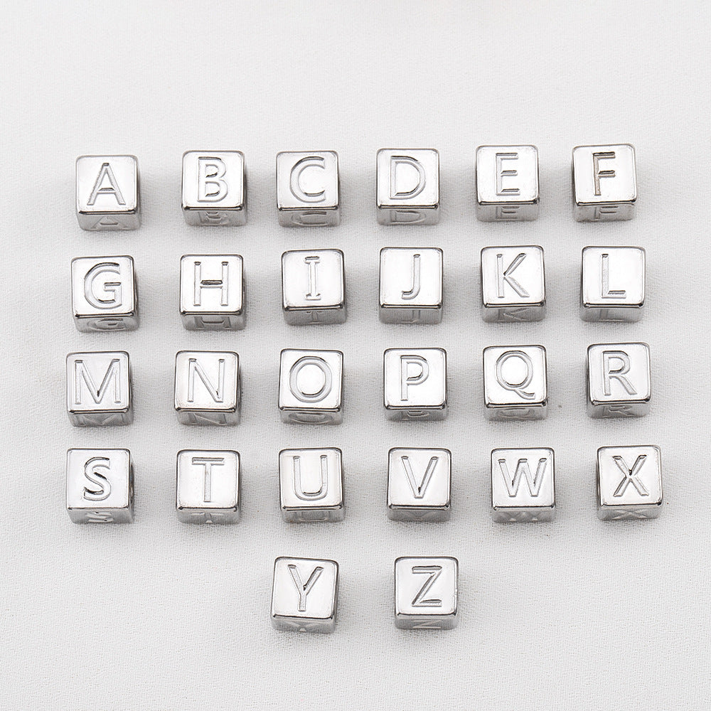 Stainless Steel Letter Beads