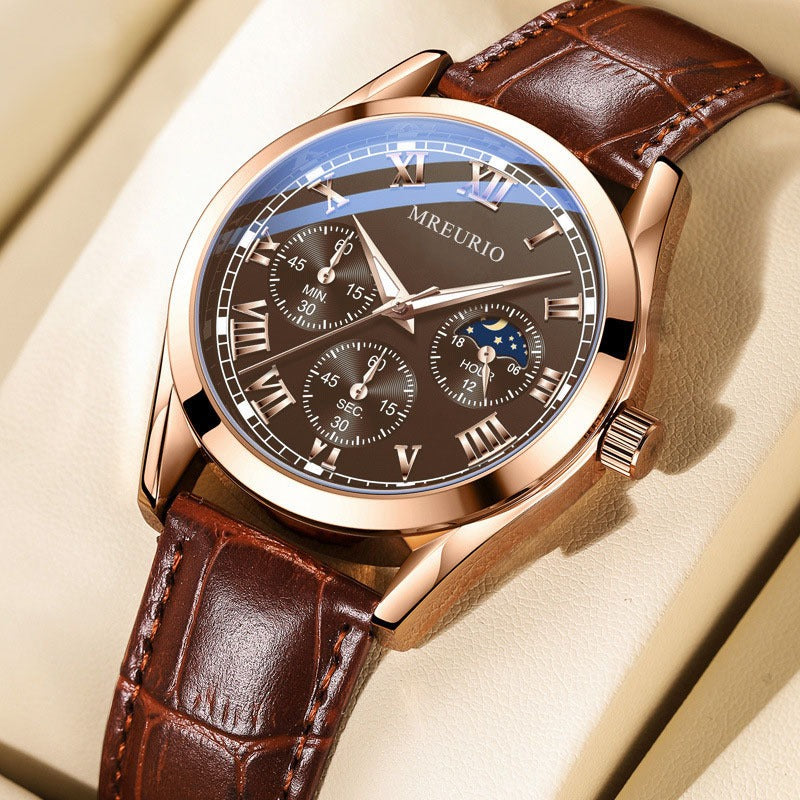 Men's Leather Belt Quartz Watch