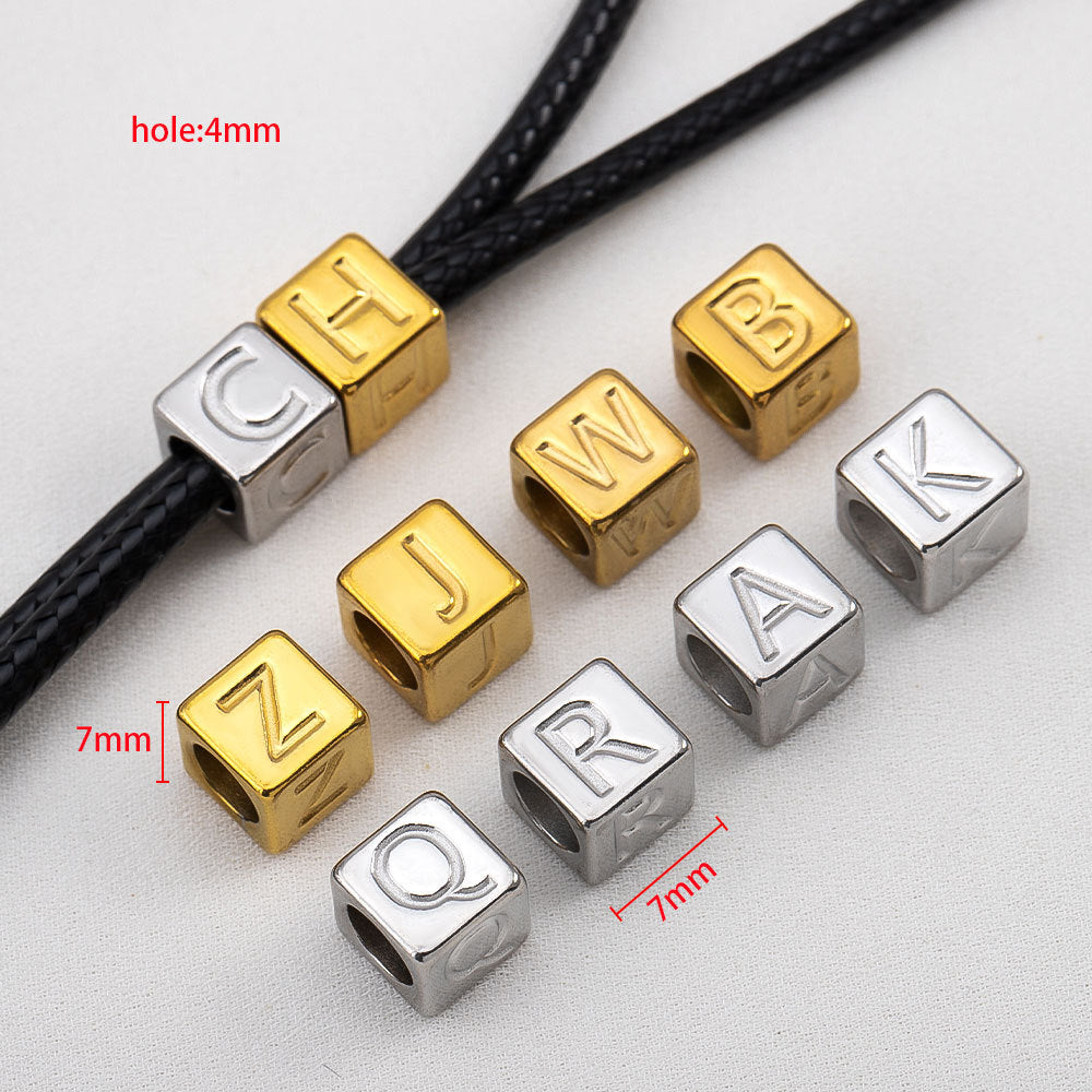 Stainless Steel Letter Beads