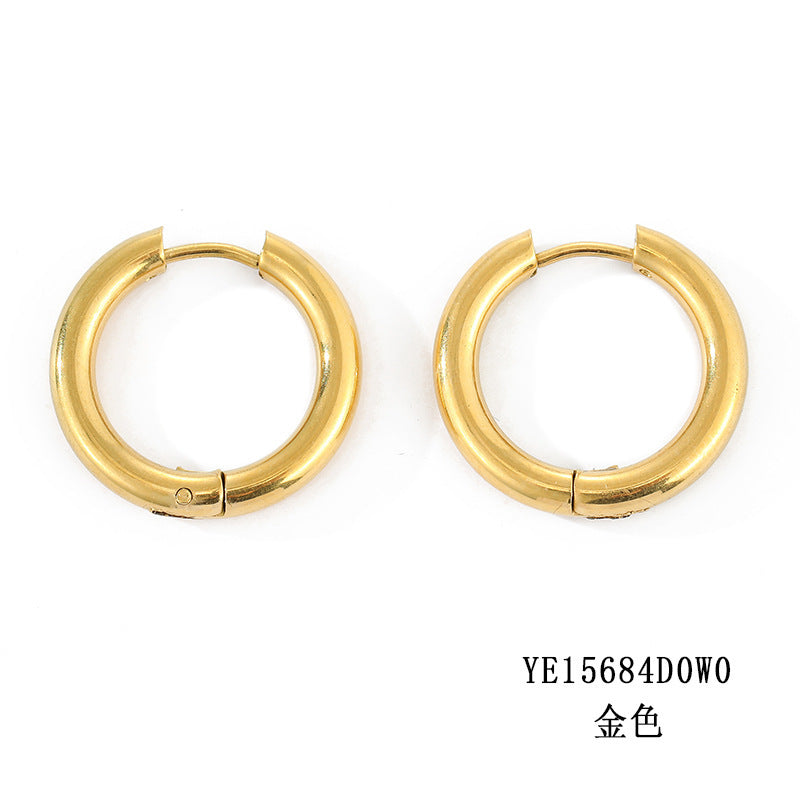 Stainless Steel Circle Earring Set