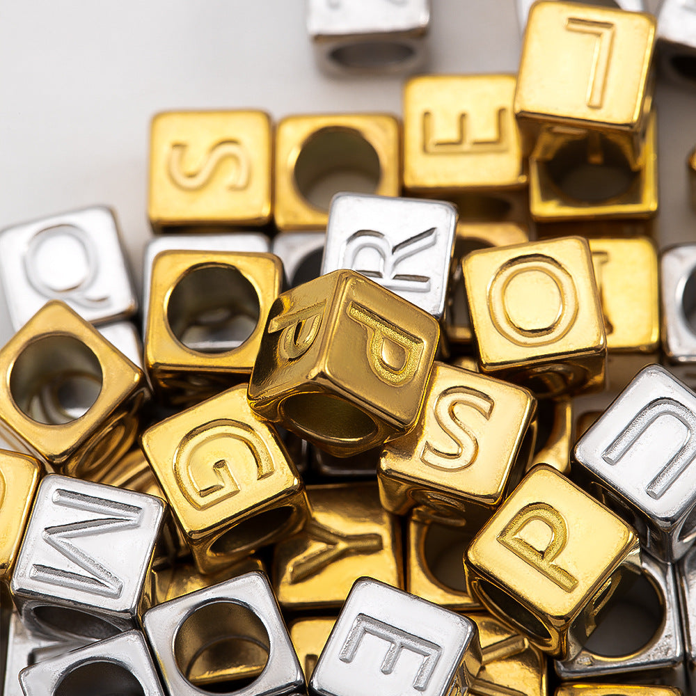 Stainless Steel Letter Beads