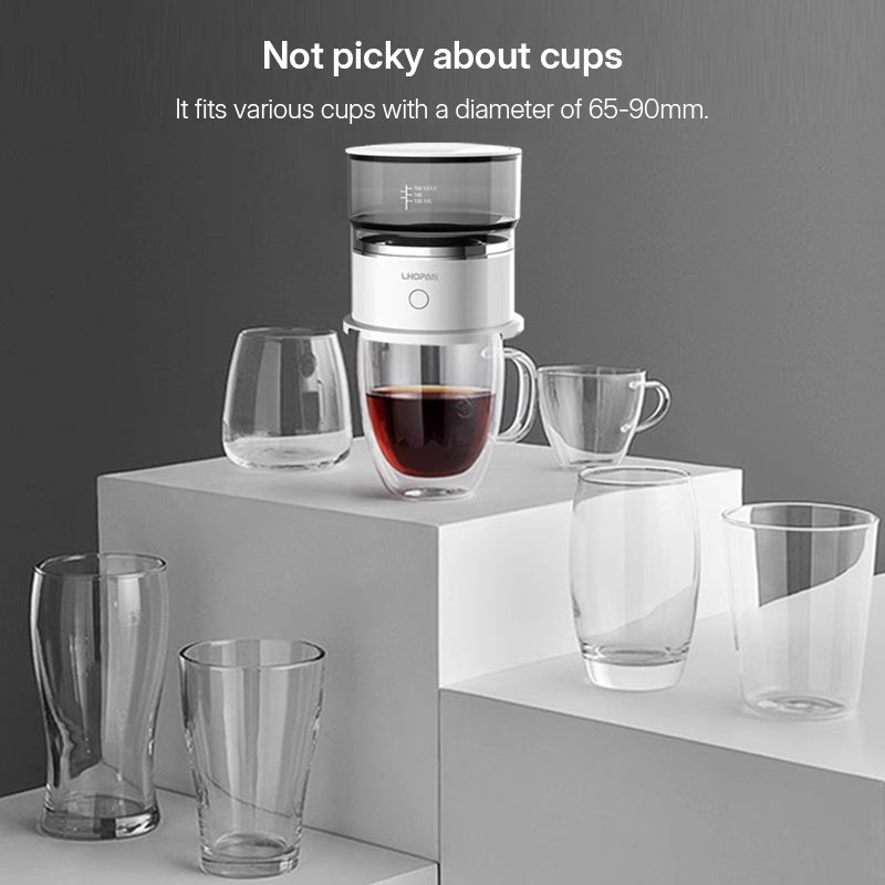 Mini Electric Coffee Grinder & Brewer – Automatic Drip Coffee Maker with Stirring Cup