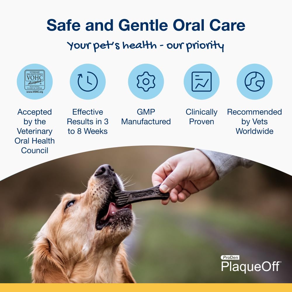 ProDen PlaqueOff 60g Dental Powder for Dogs - 100% Organic 6-Month Supply
