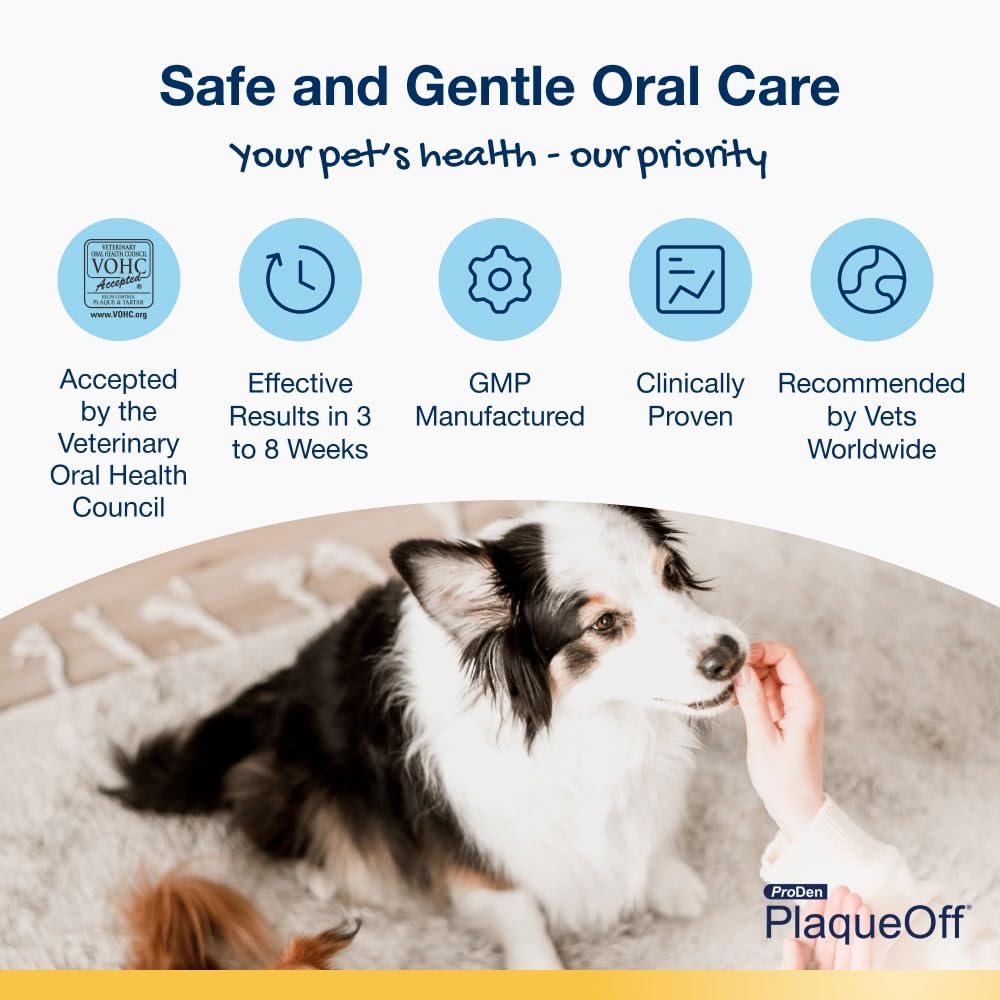 ProDen PlaqueOff 60g Dental Powder for Dogs - 100% Organic 6-Month Supply