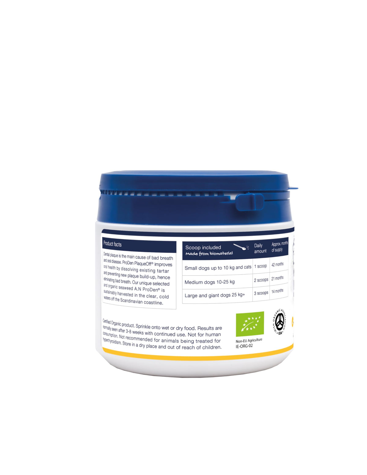 ProDen PlaqueOff 60g Dental Powder for Dogs - 100% Organic 6-Month Supply