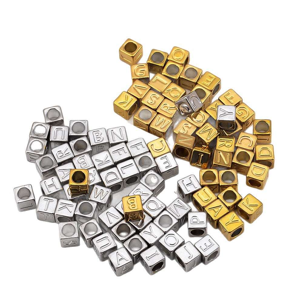 Stainless Steel Letter Beads