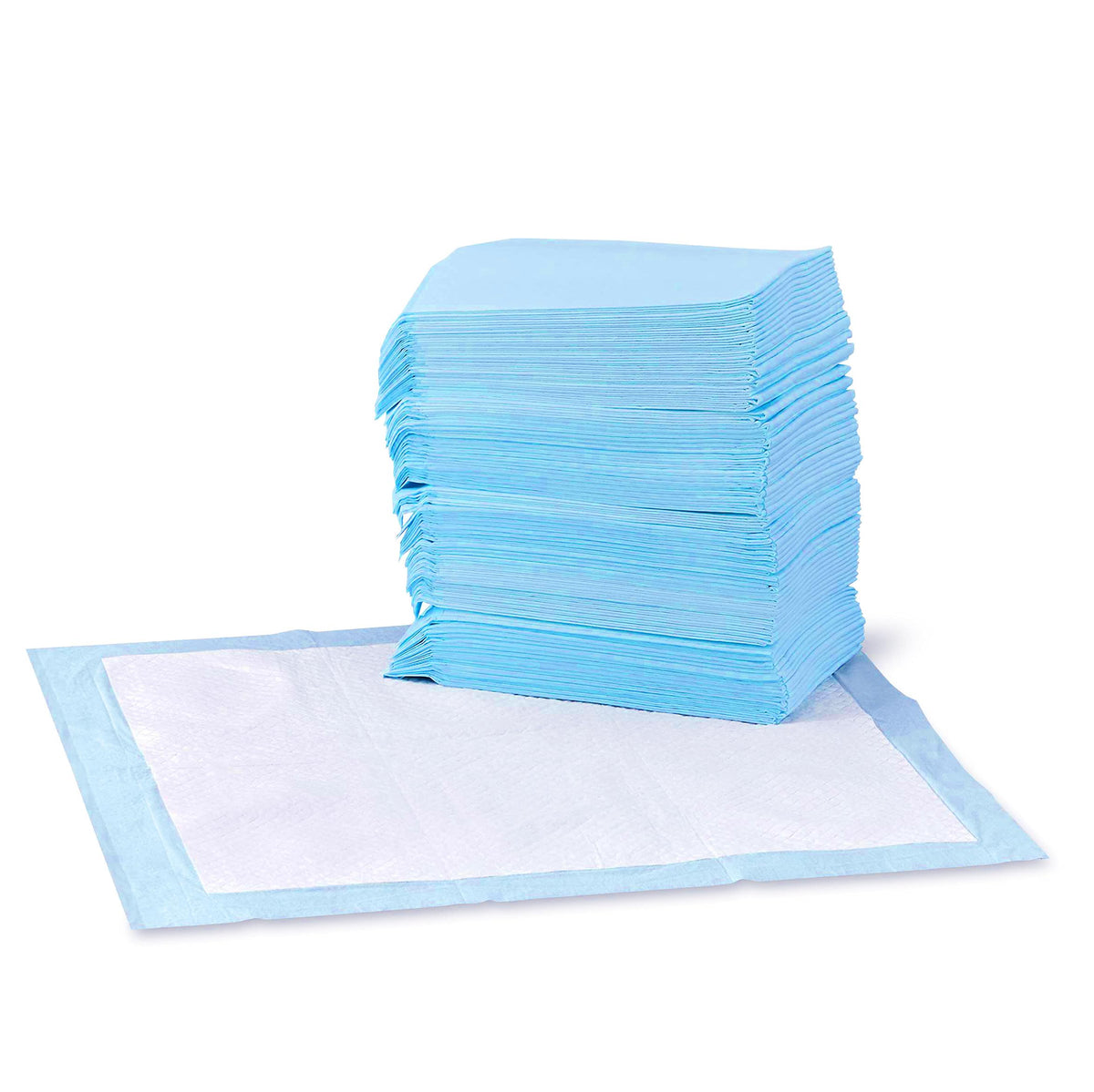 Amazon Basics Dog and Puppy Training Pads, Leakproof, 5-Layer Design with Quick-Dry Surface, Regular, Pack of 50, Blue