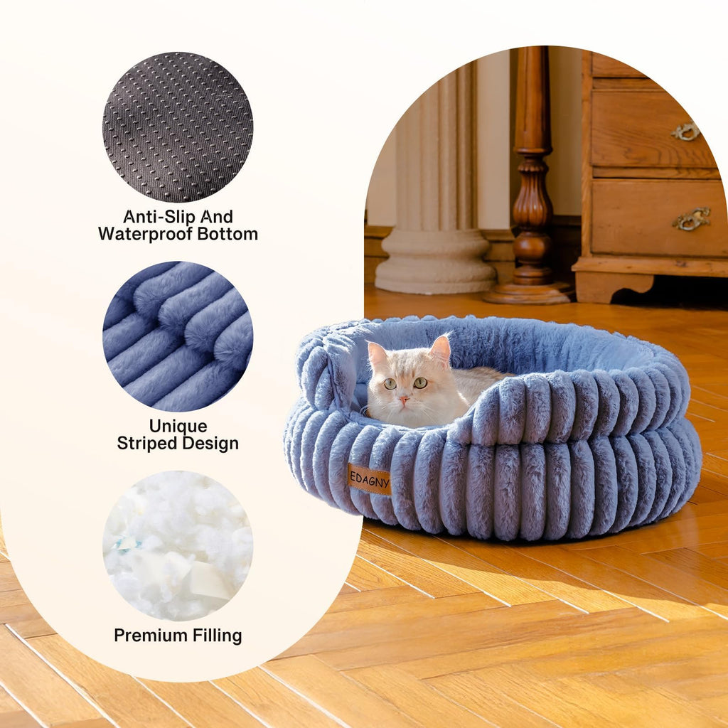 EDAGNY Calming Donut Cat Bed — Anti-Anxiety, Indoor Cats & Puppies