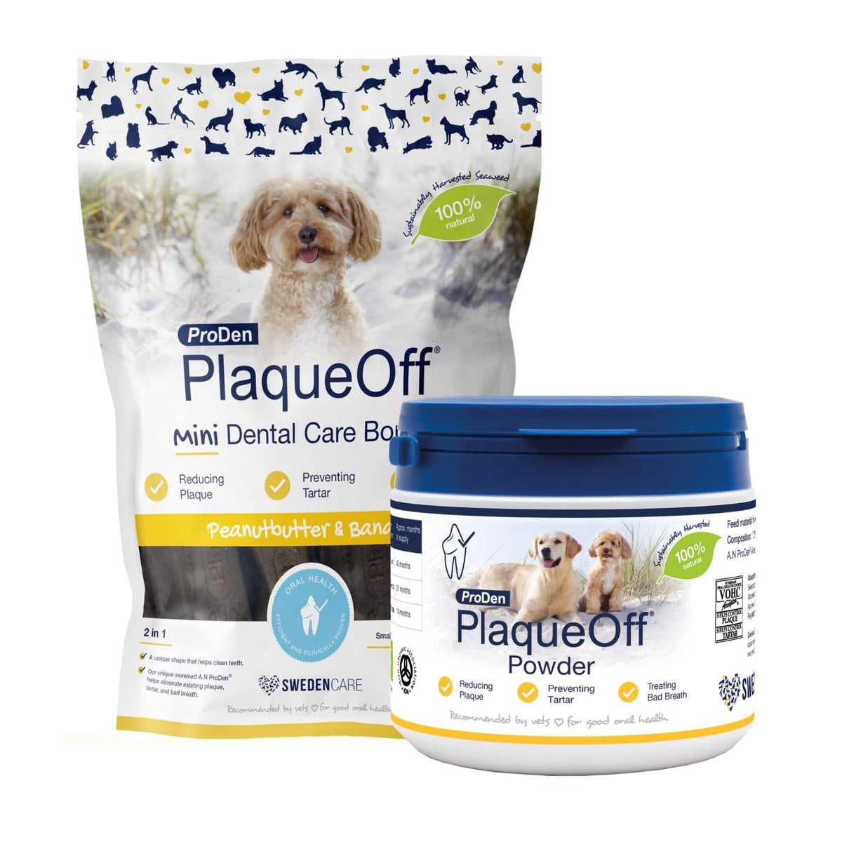 ProDen PlaqueOff 60g Dental Powder for Dogs - 100% Organic 6-Month Supply