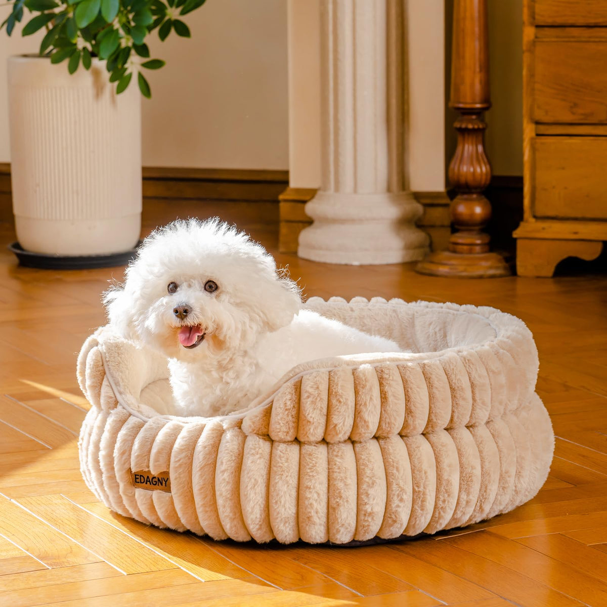 EDAGNY Calming Donut Cat Bed — Anti-Anxiety, Indoor Cats & Puppies