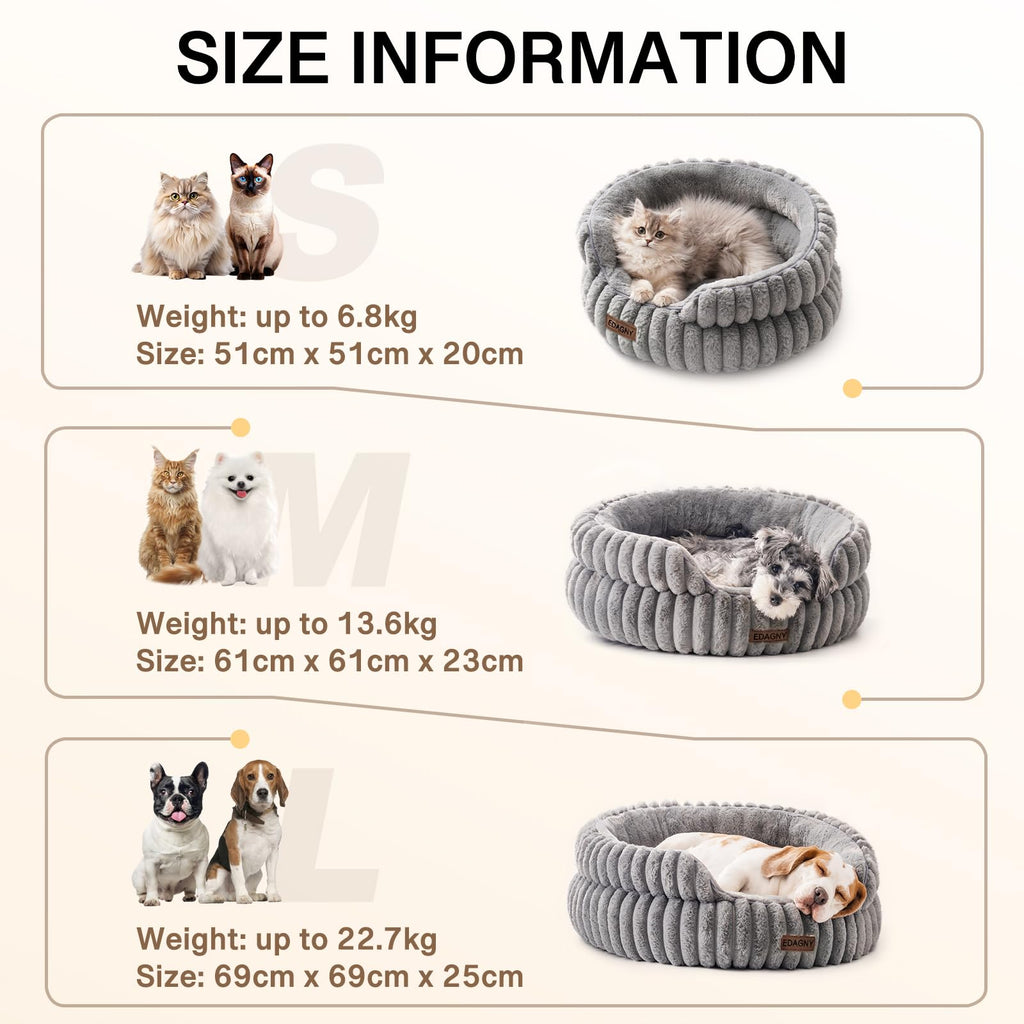 EDAGNY Calming Donut Cat Bed — Anti-Anxiety, Indoor Cats & Puppies