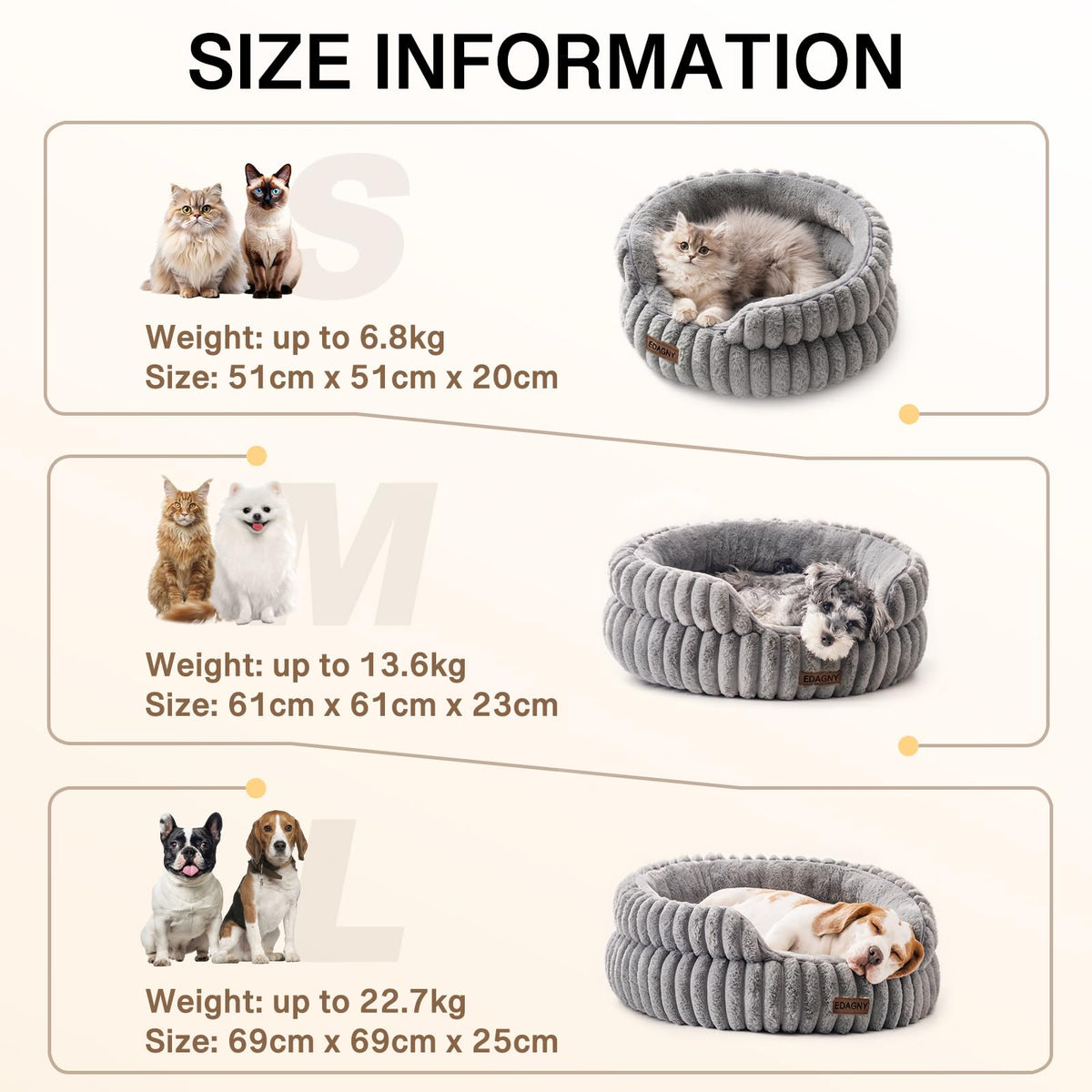 EDAGNY Calming Donut Cat Bed — Anti-Anxiety, Indoor Cats & Puppies