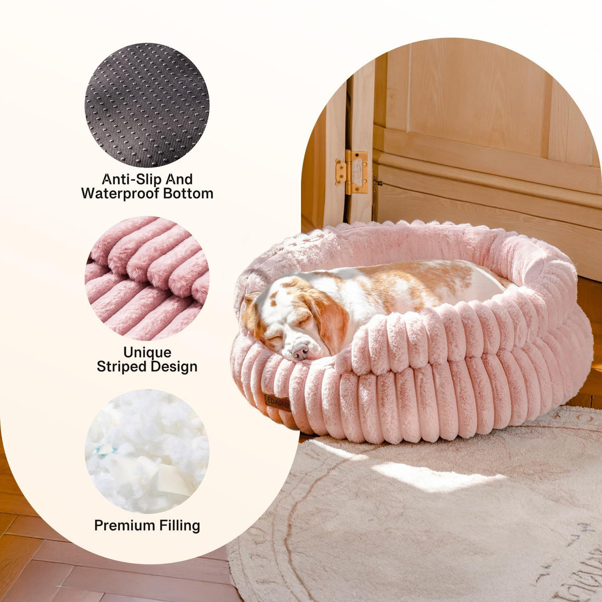 EDAGNY Calming Donut Cat Bed — Anti-Anxiety, Indoor Cats & Puppies
