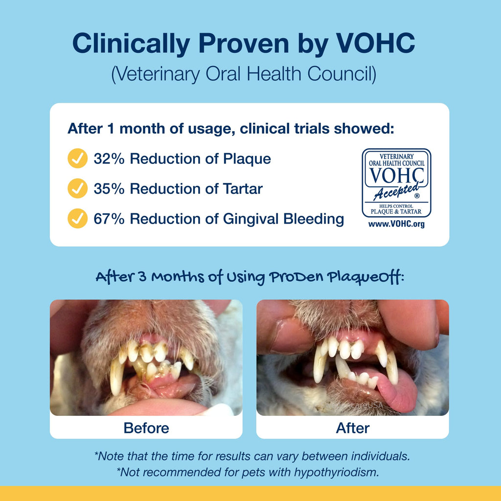 ProDen PlaqueOff 60g Dental Powder for Dogs - 100% Organic 6-Month Supply