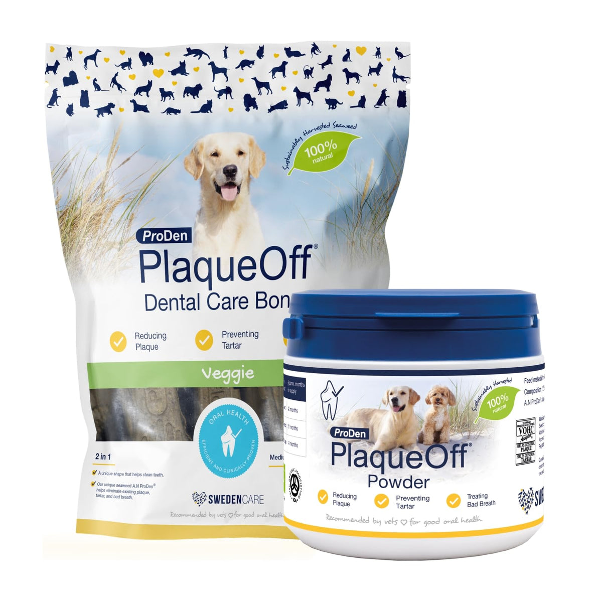 ProDen PlaqueOff 60g Dental Powder for Dogs - 100% Organic 6-Month Supply
