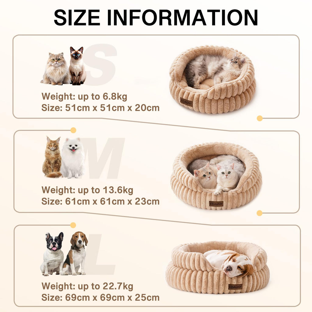 EDAGNY Calming Donut Cat Bed — Anti-Anxiety, Indoor Cats & Puppies