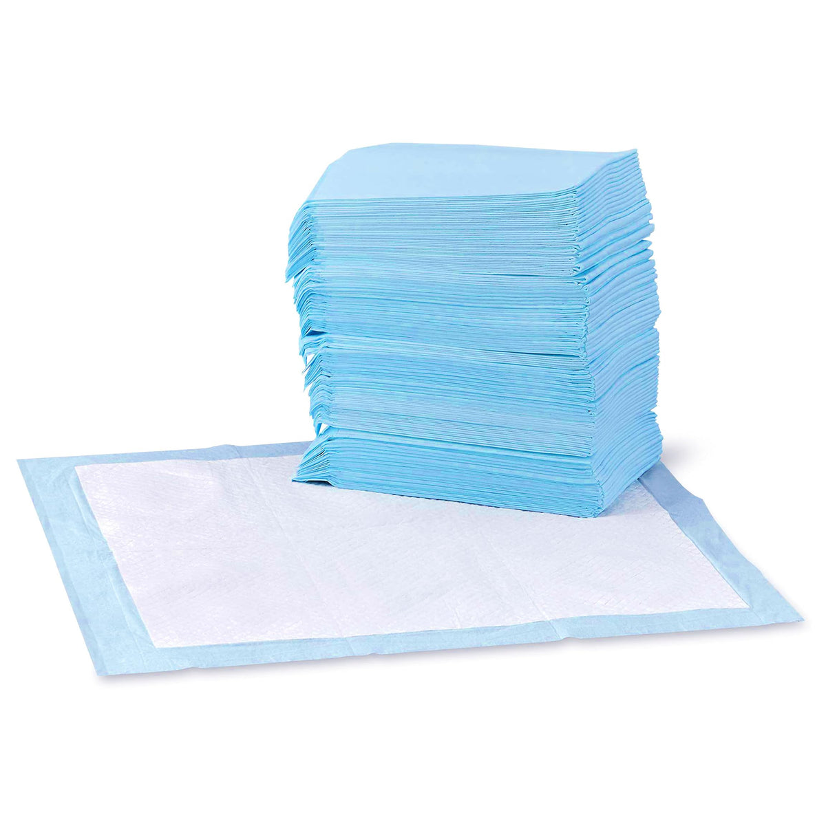 Amazon Basics Dog and Puppy Training Pads, Leakproof, 5-Layer Design with Quick-Dry Surface, Regular, Pack of 50, Blue