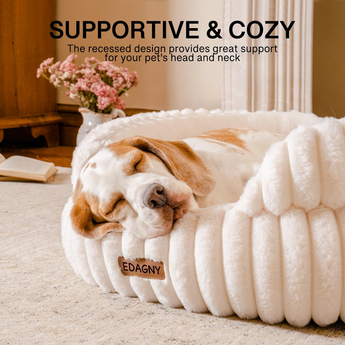 EDAGNY Calming Donut Cat Bed — Anti-Anxiety, Indoor Cats & Puppies