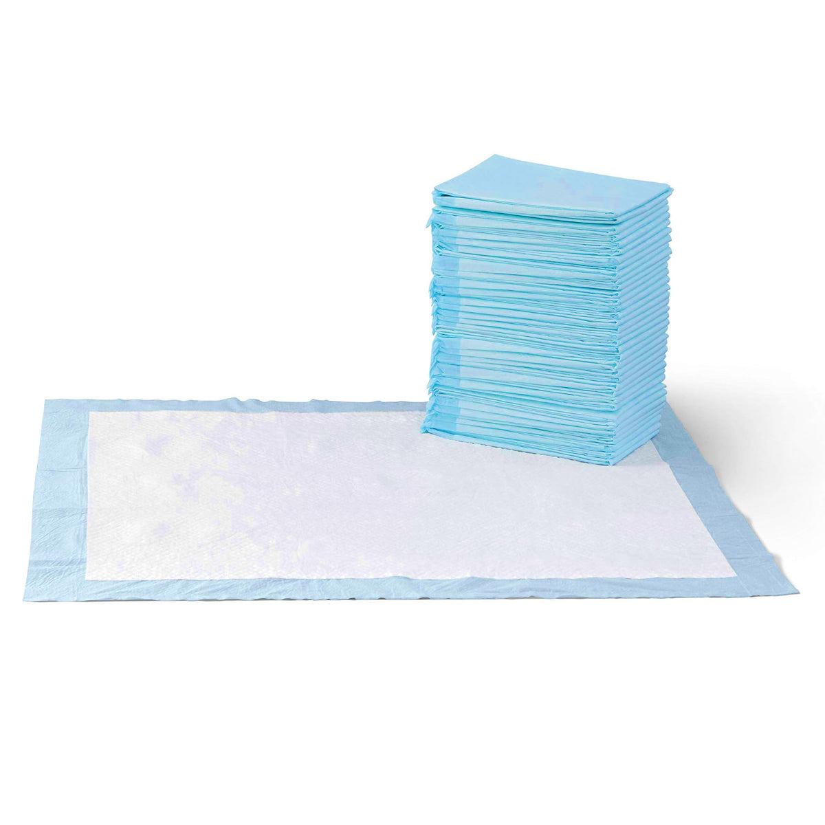Amazon Basics Dog and Puppy Training Pads, Leakproof, 5-Layer Design with Quick-Dry Surface, Regular, Pack of 50, Blue