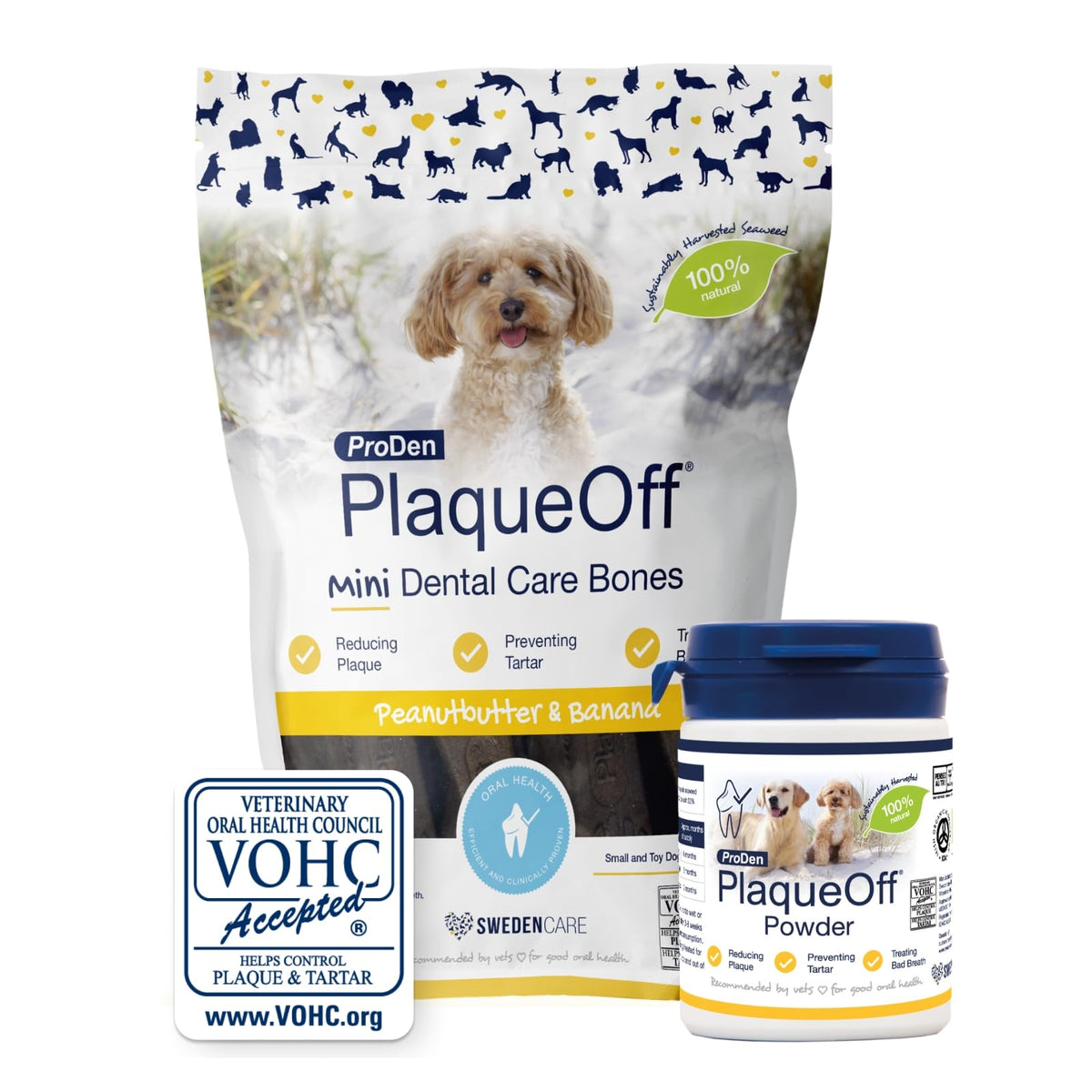 ProDen PlaqueOff 60g Dental Powder for Dogs - 100% Organic 6-Month Supply