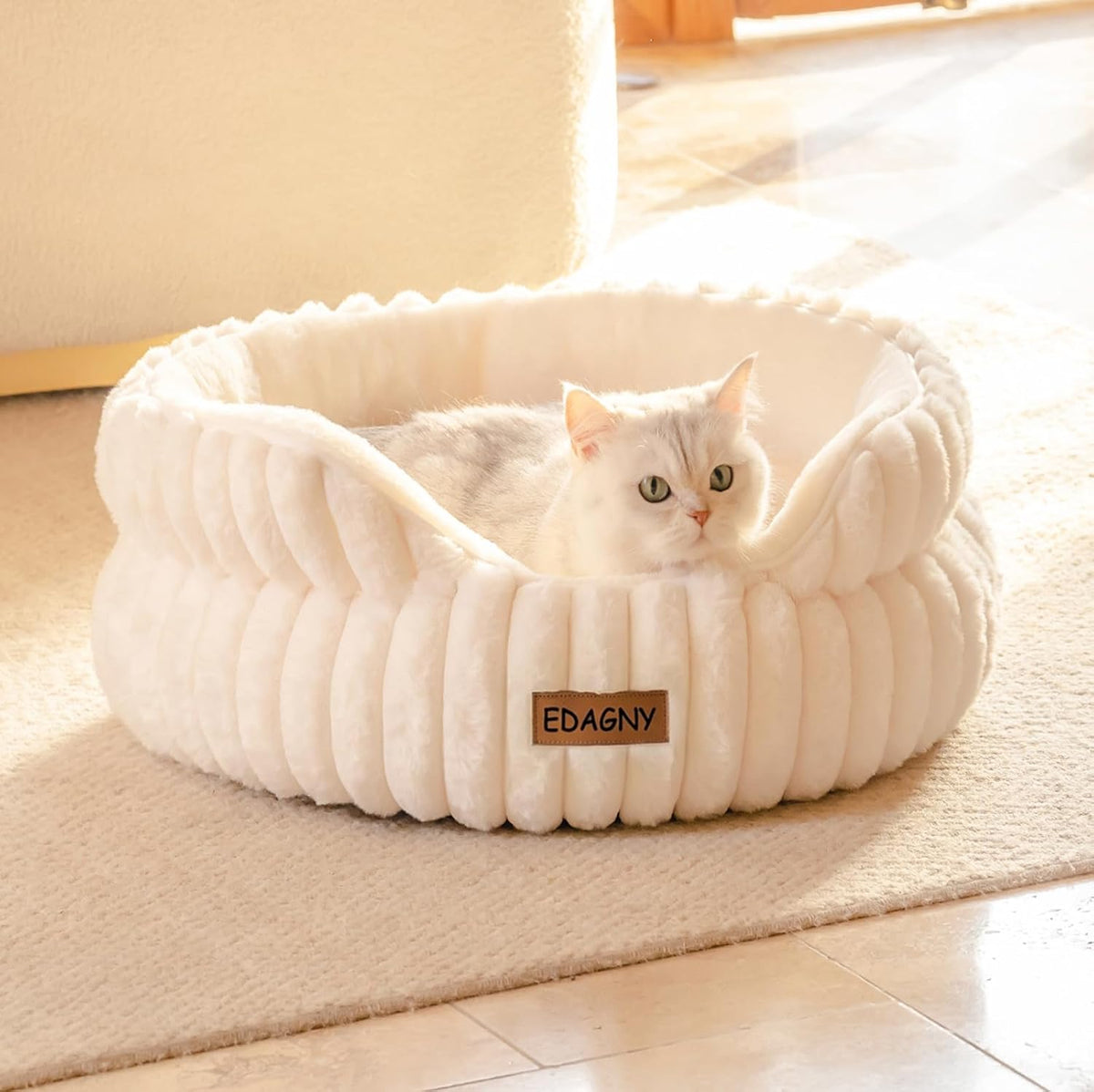 EDAGNY Calming Donut Cat Bed — Anti-Anxiety, Indoor Cats & Puppies