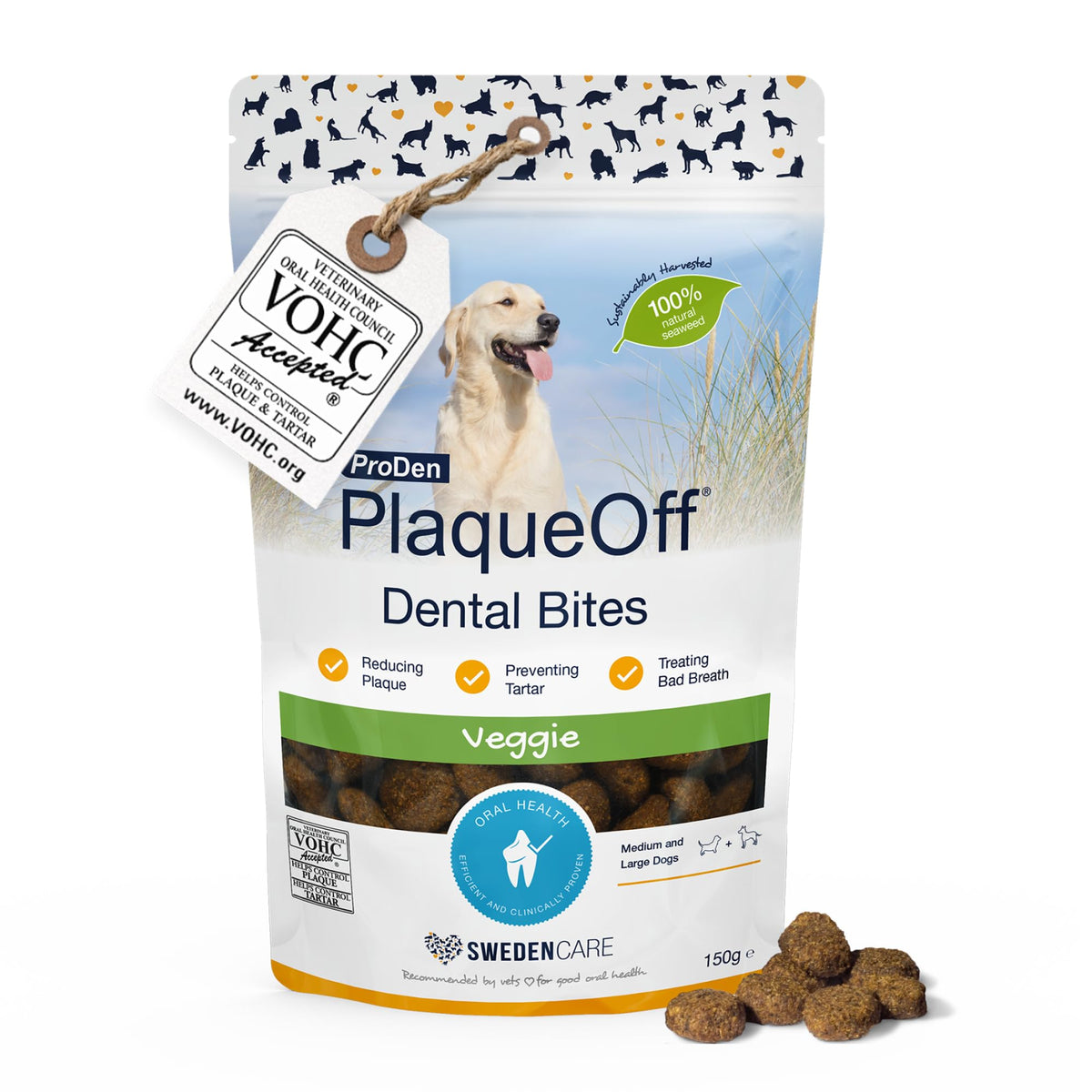 ProDen PlaqueOff 60g Dental Powder for Dogs - 100% Organic 6-Month Supply