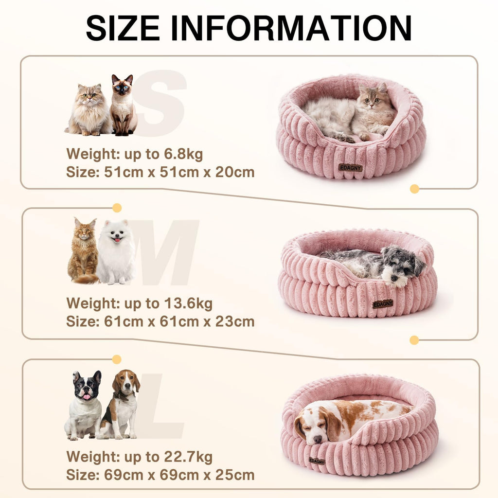 EDAGNY Calming Donut Cat Bed — Anti-Anxiety, Indoor Cats & Puppies