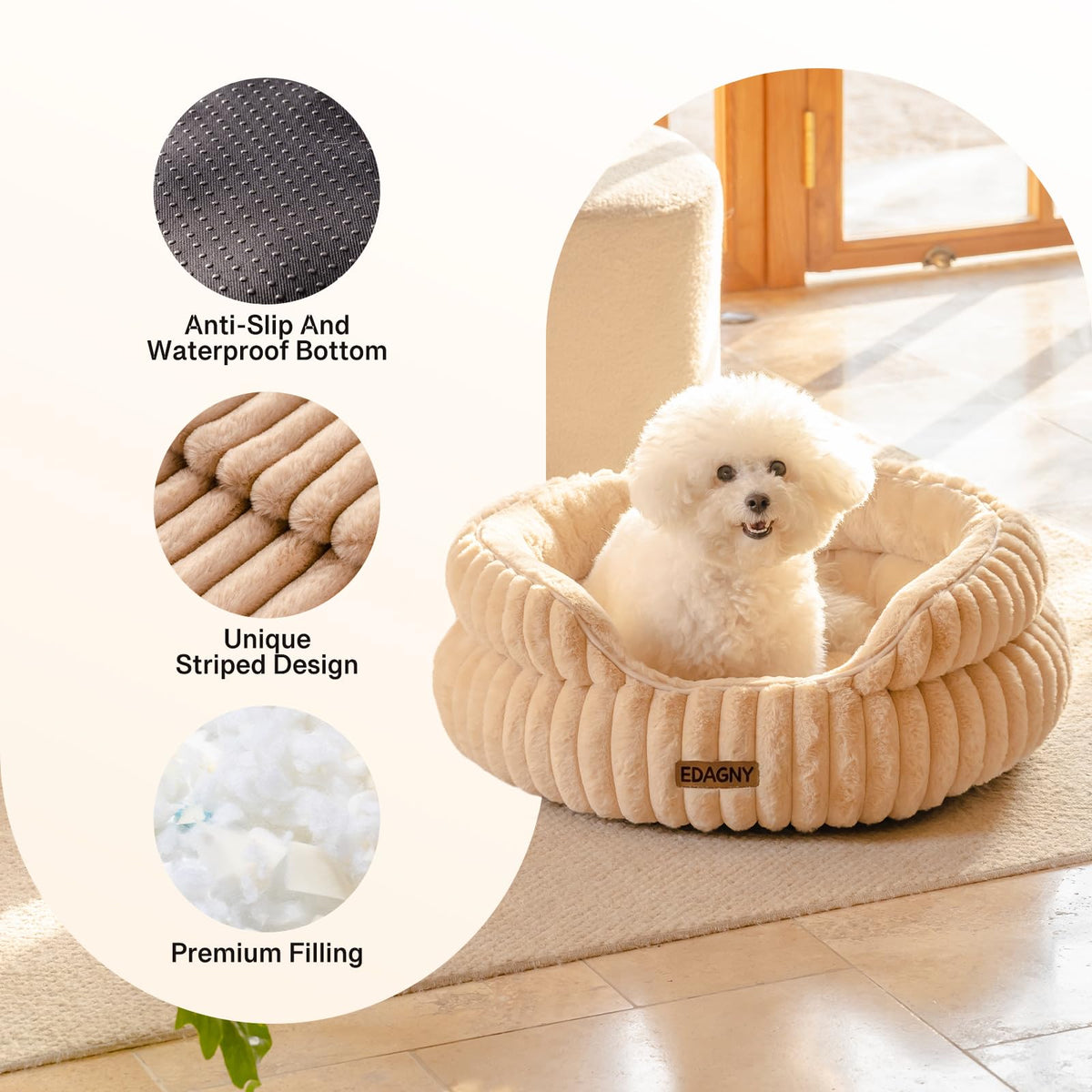 EDAGNY Calming Donut Cat Bed — Anti-Anxiety, Indoor Cats & Puppies