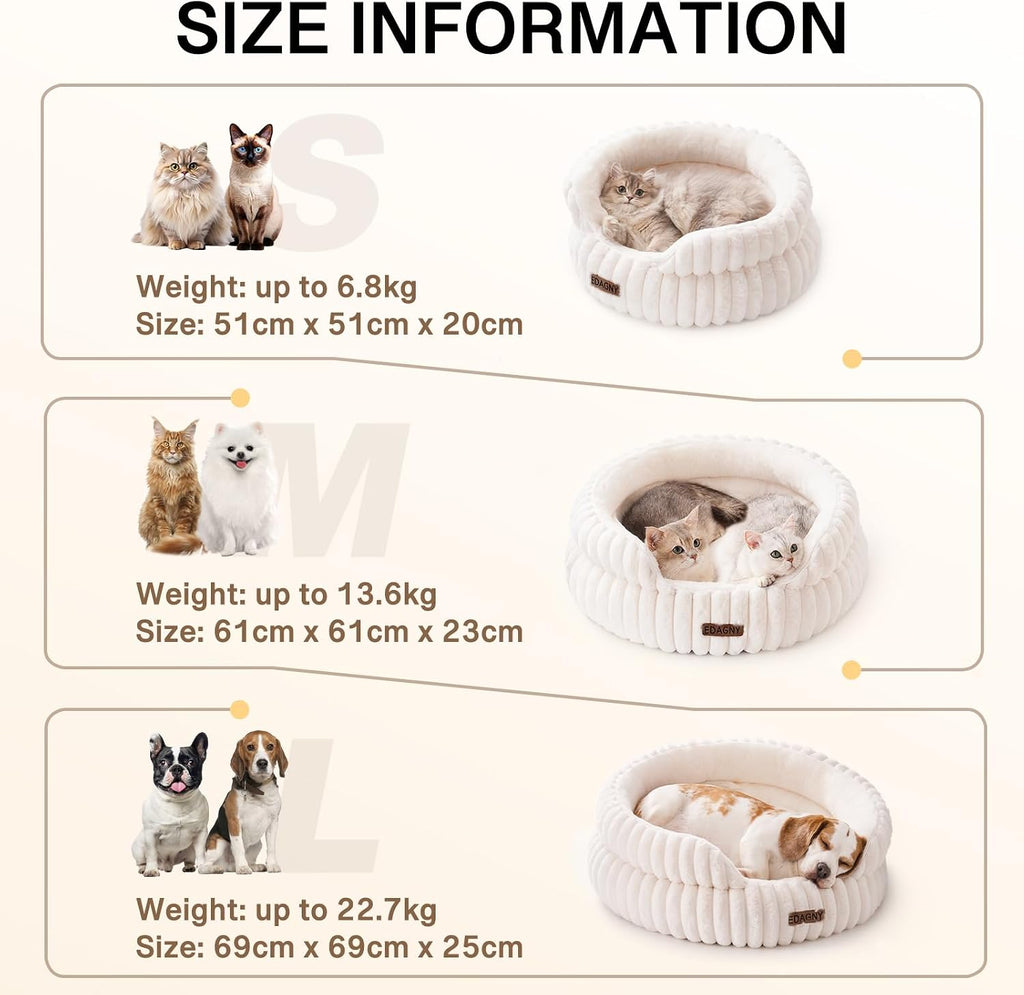 EDAGNY Calming Donut Cat Bed — Anti-Anxiety, Indoor Cats & Puppies