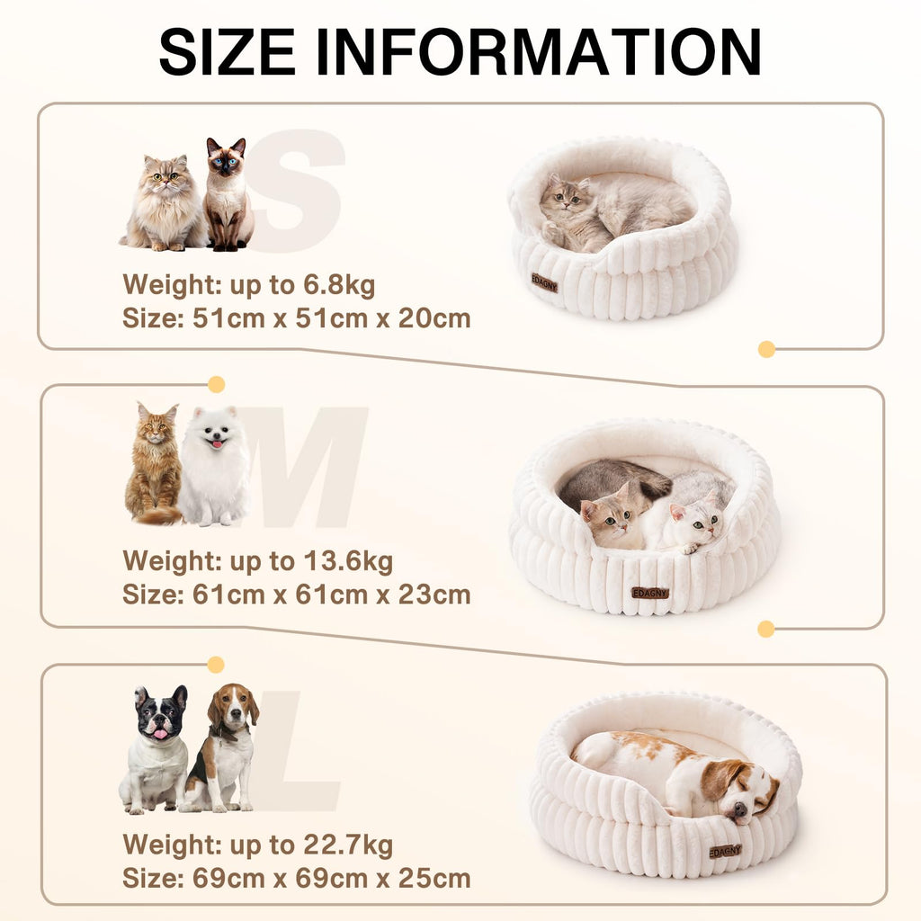 EDAGNY Calming Donut Cat Bed — Anti-Anxiety, Indoor Cats & Puppies
