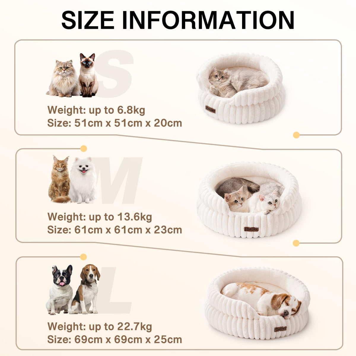 EDAGNY Calming Donut Cat Bed — Anti-Anxiety, Indoor Cats & Puppies