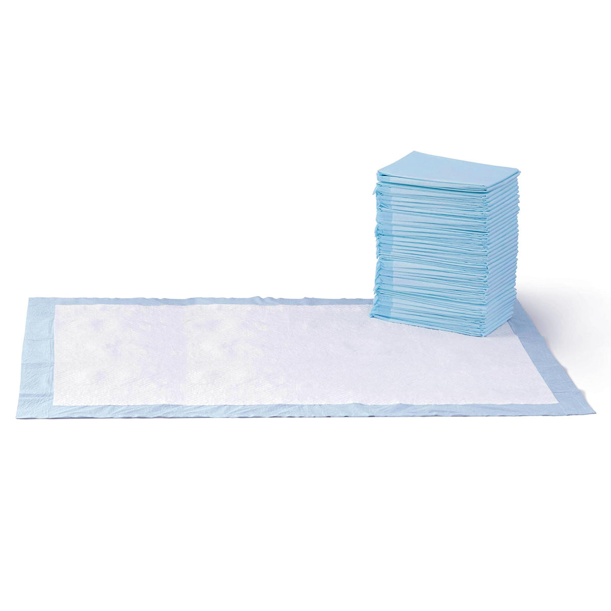 Amazon Basics Dog and Puppy Training Pads, Leakproof, 5-Layer Design with Quick-Dry Surface, Regular, Pack of 50, Blue