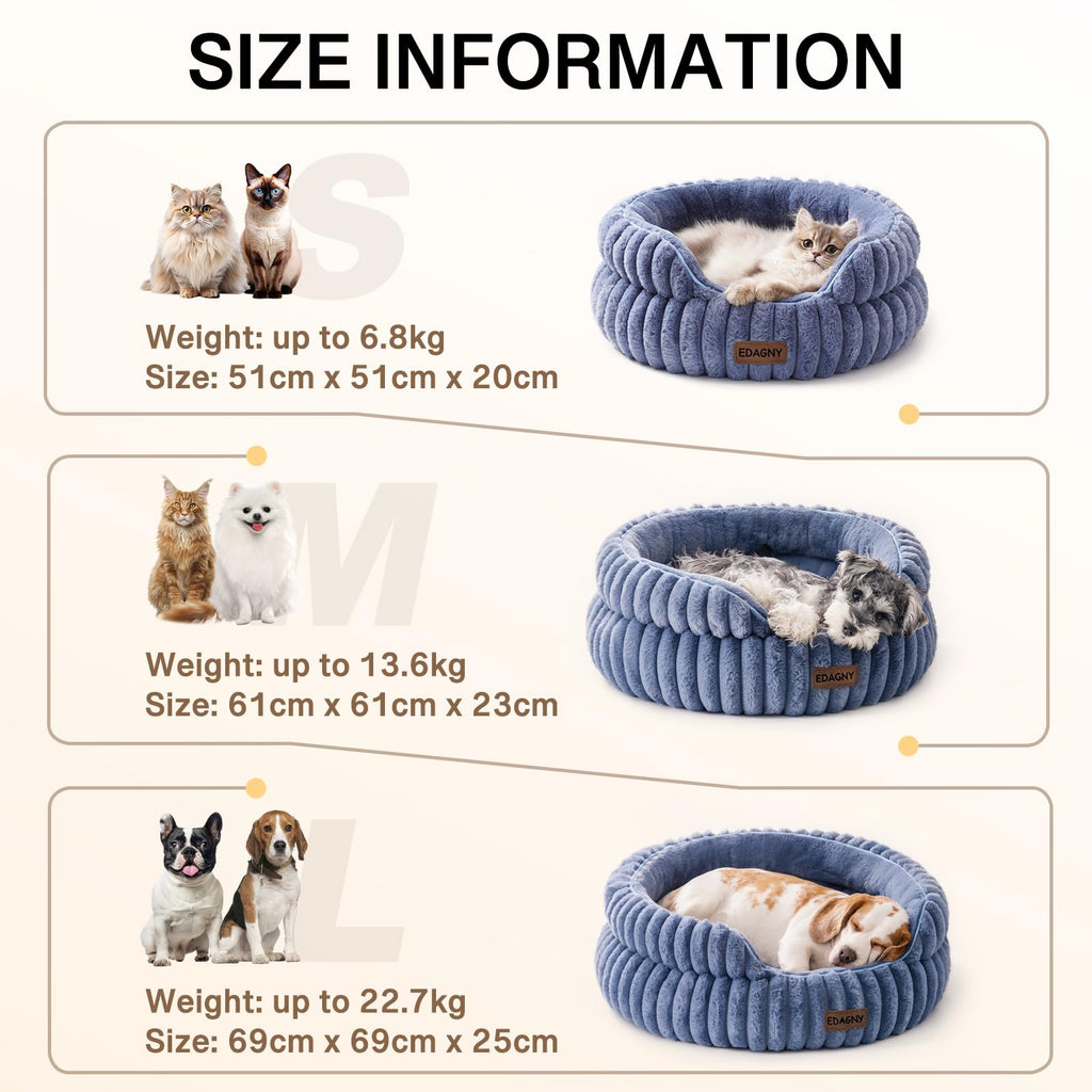 EDAGNY Calming Donut Cat Bed — Anti-Anxiety, Indoor Cats & Puppies