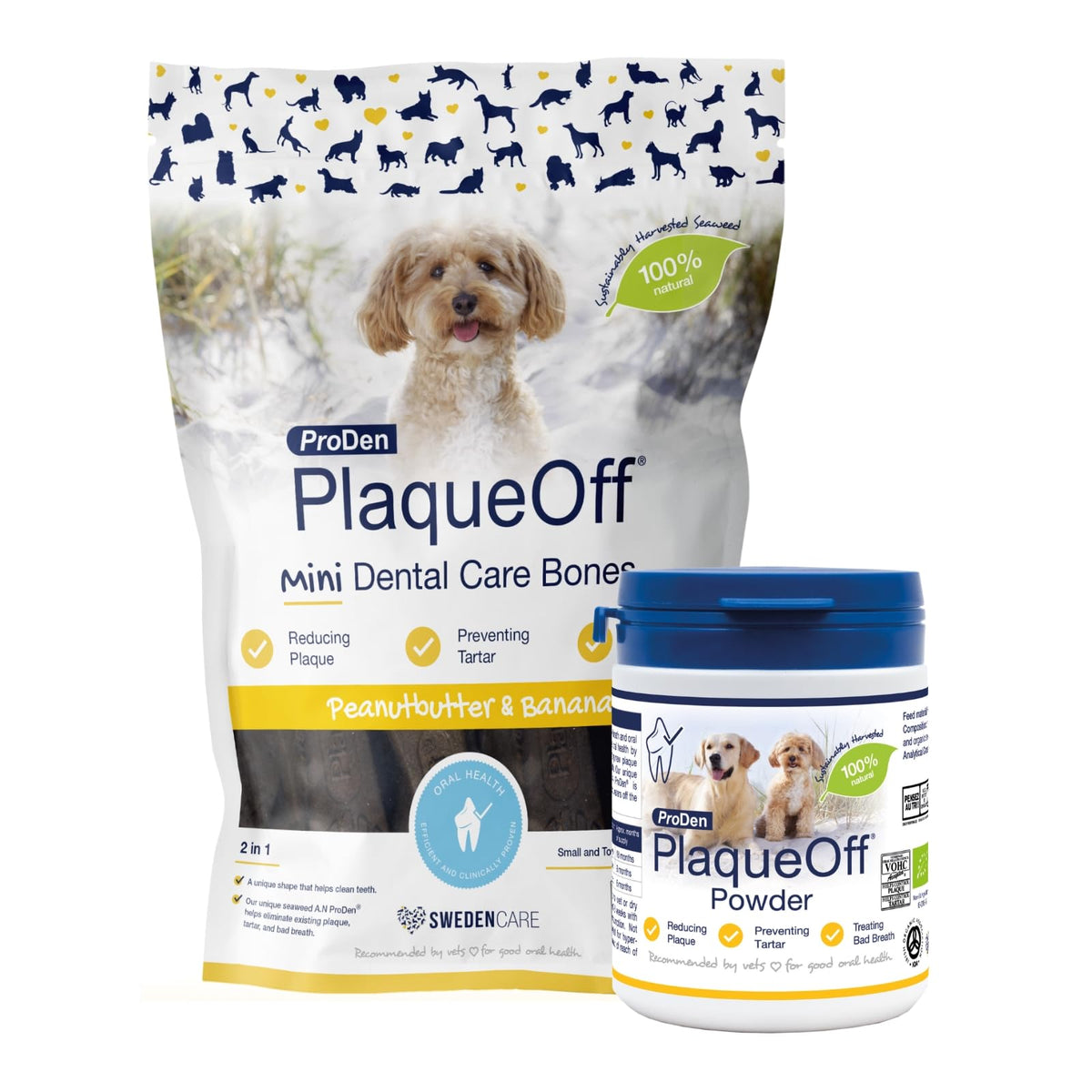 ProDen PlaqueOff 60g Dental Powder for Dogs - 100% Organic 6-Month Supply