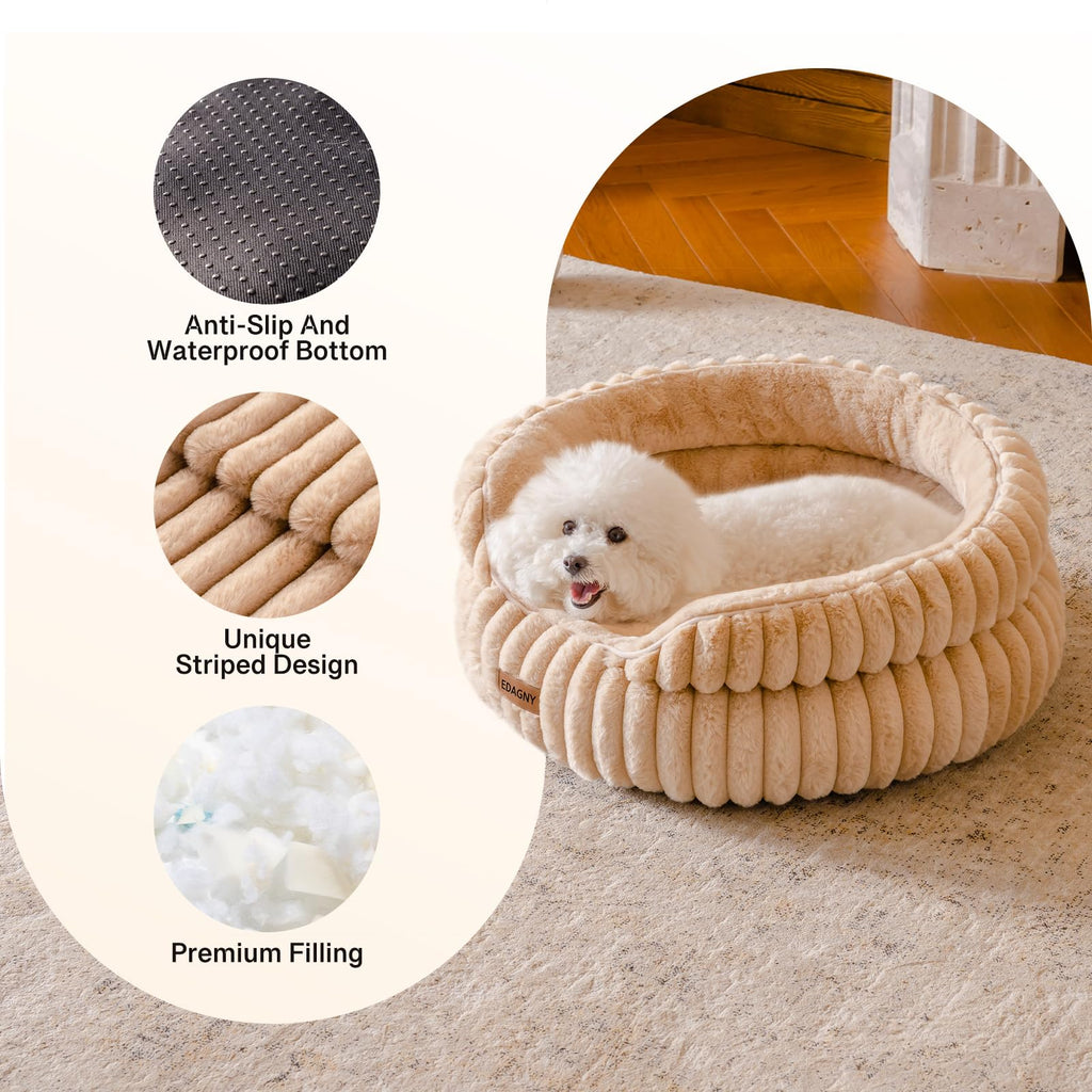 EDAGNY Calming Donut Cat Bed — Anti-Anxiety, Indoor Cats & Puppies