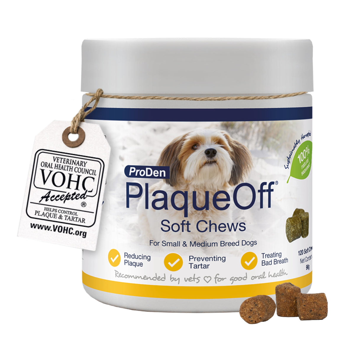 ProDen PlaqueOff 60g Dental Powder for Dogs - 100% Organic 6-Month Supply