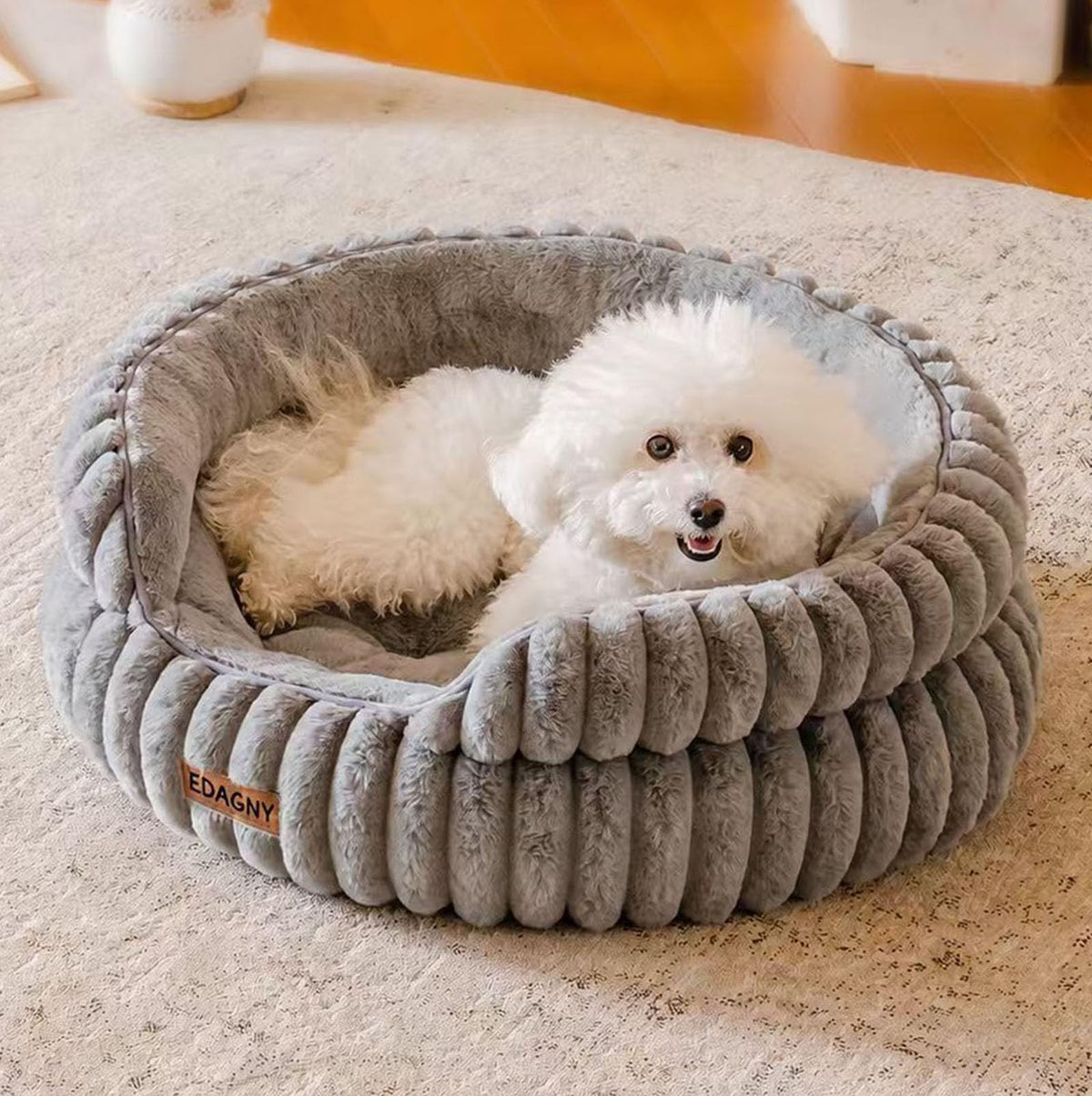 EDAGNY Calming Donut Cat Bed — Anti-Anxiety, Indoor Cats & Puppies