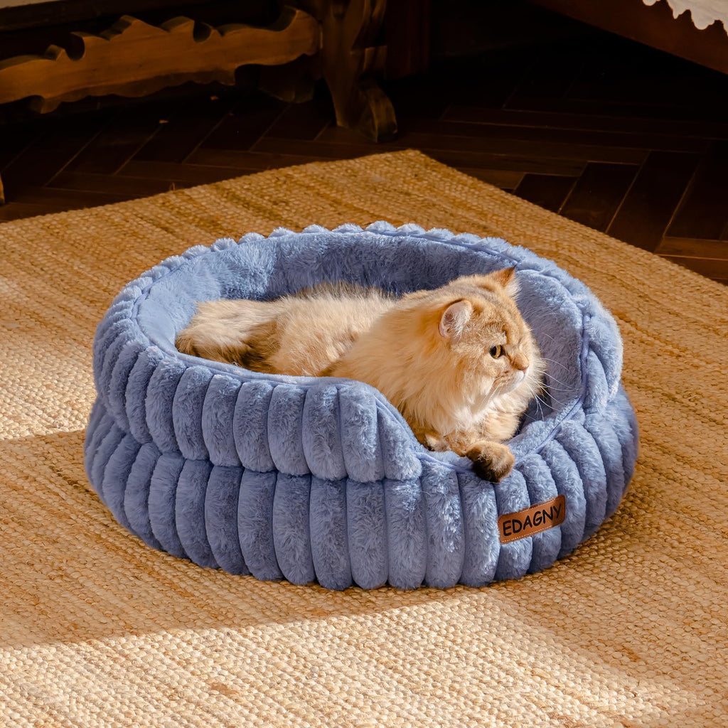 EDAGNY Calming Donut Cat Bed — Anti-Anxiety, Indoor Cats & Puppies