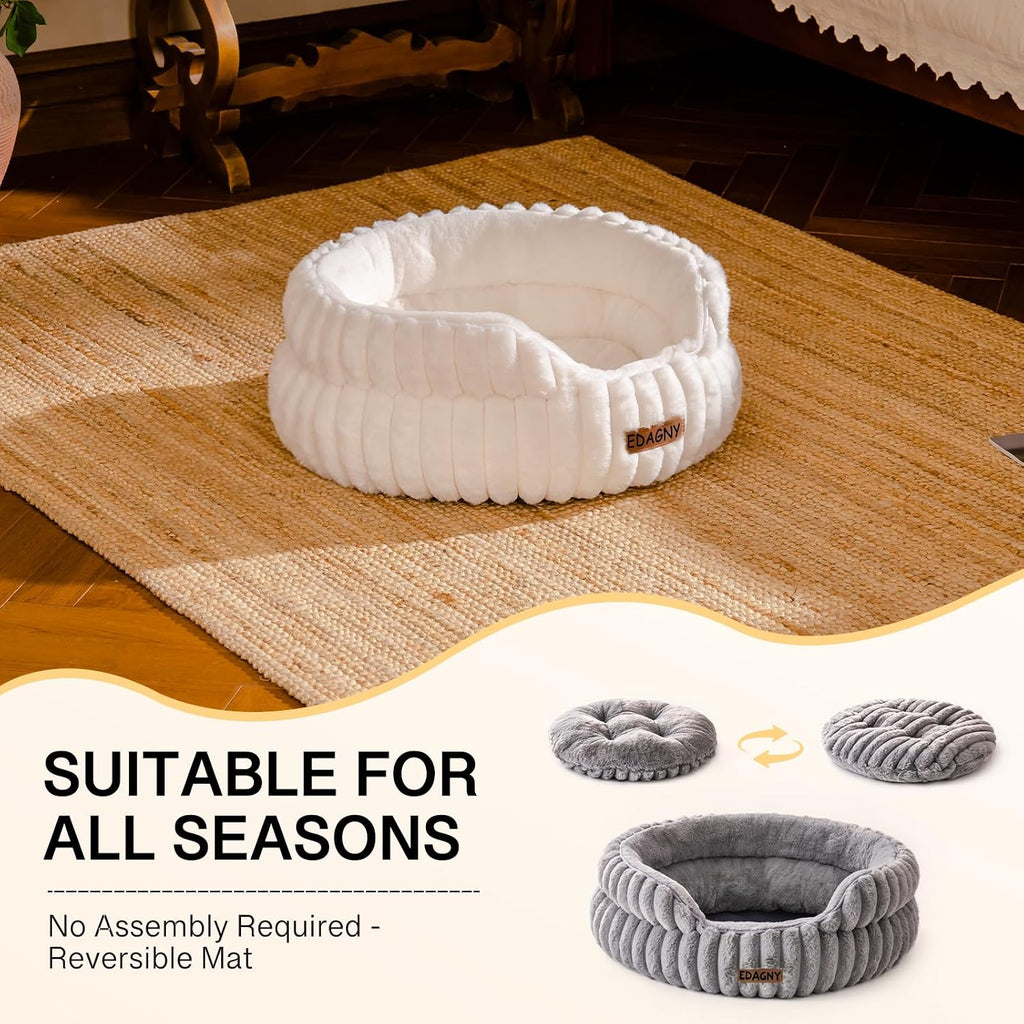 EDAGNY Calming Donut Cat Bed — Anti-Anxiety, Indoor Cats & Puppies