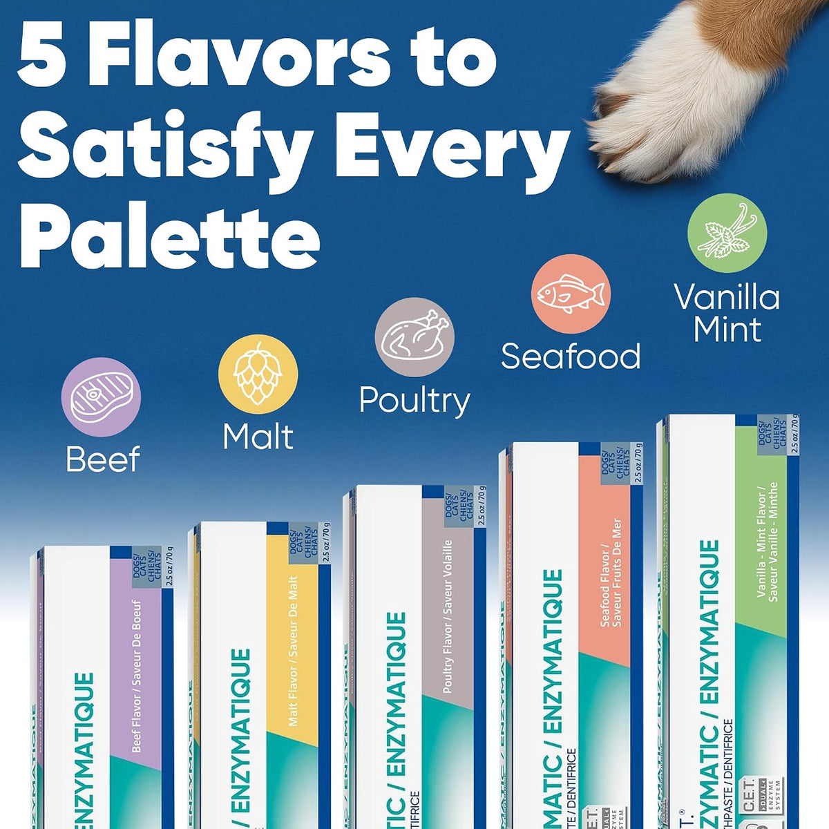C.E.T. Enzymatic Toothpaste for Dogs and Cats, Beef, 2.5oz
