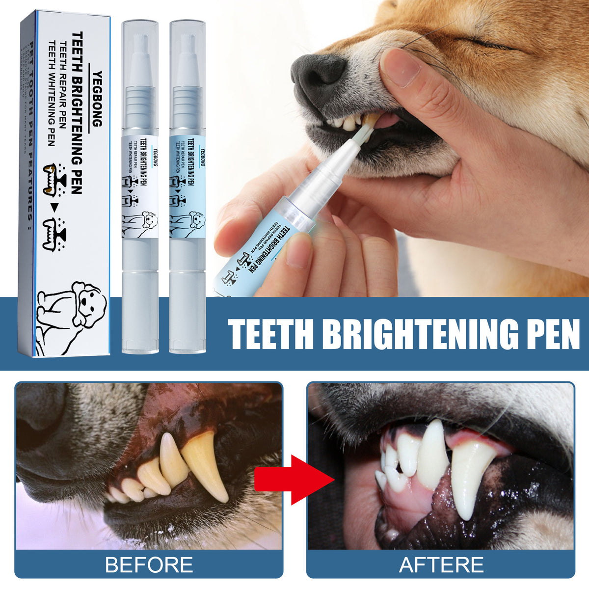 Pet Teething Pen — Tartar & Plaque Removal for Dogs & Cats