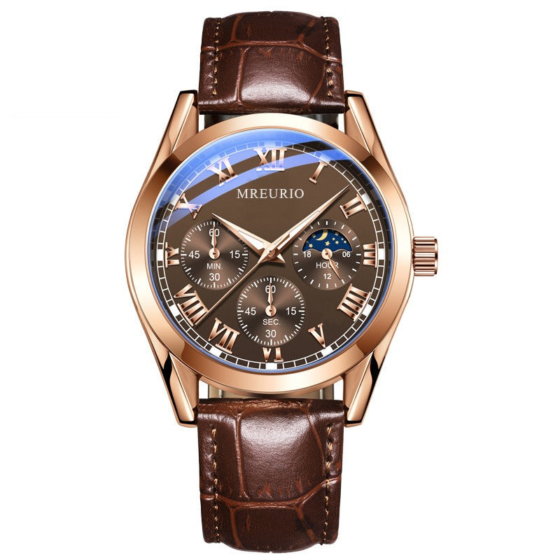 Men's Leather Belt Quartz Watch