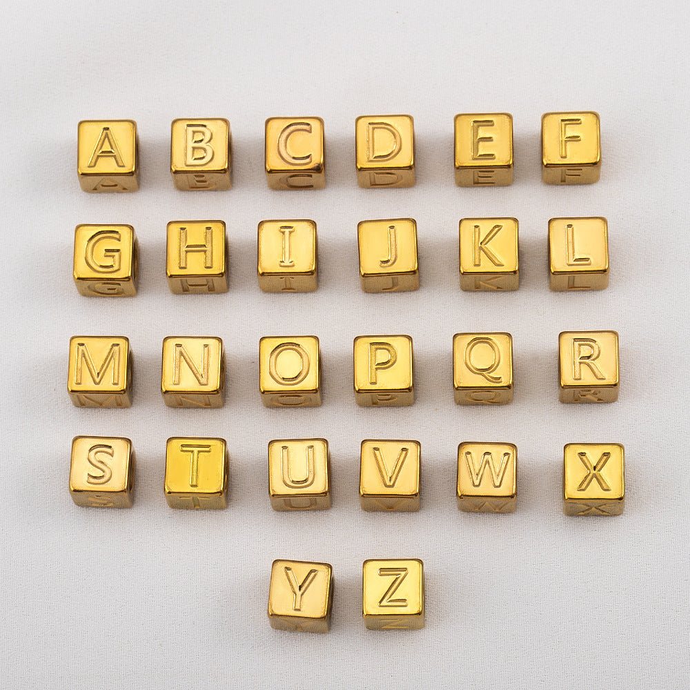 Stainless Steel Letter Beads