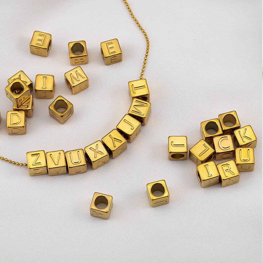 Stainless Steel Letter Beads