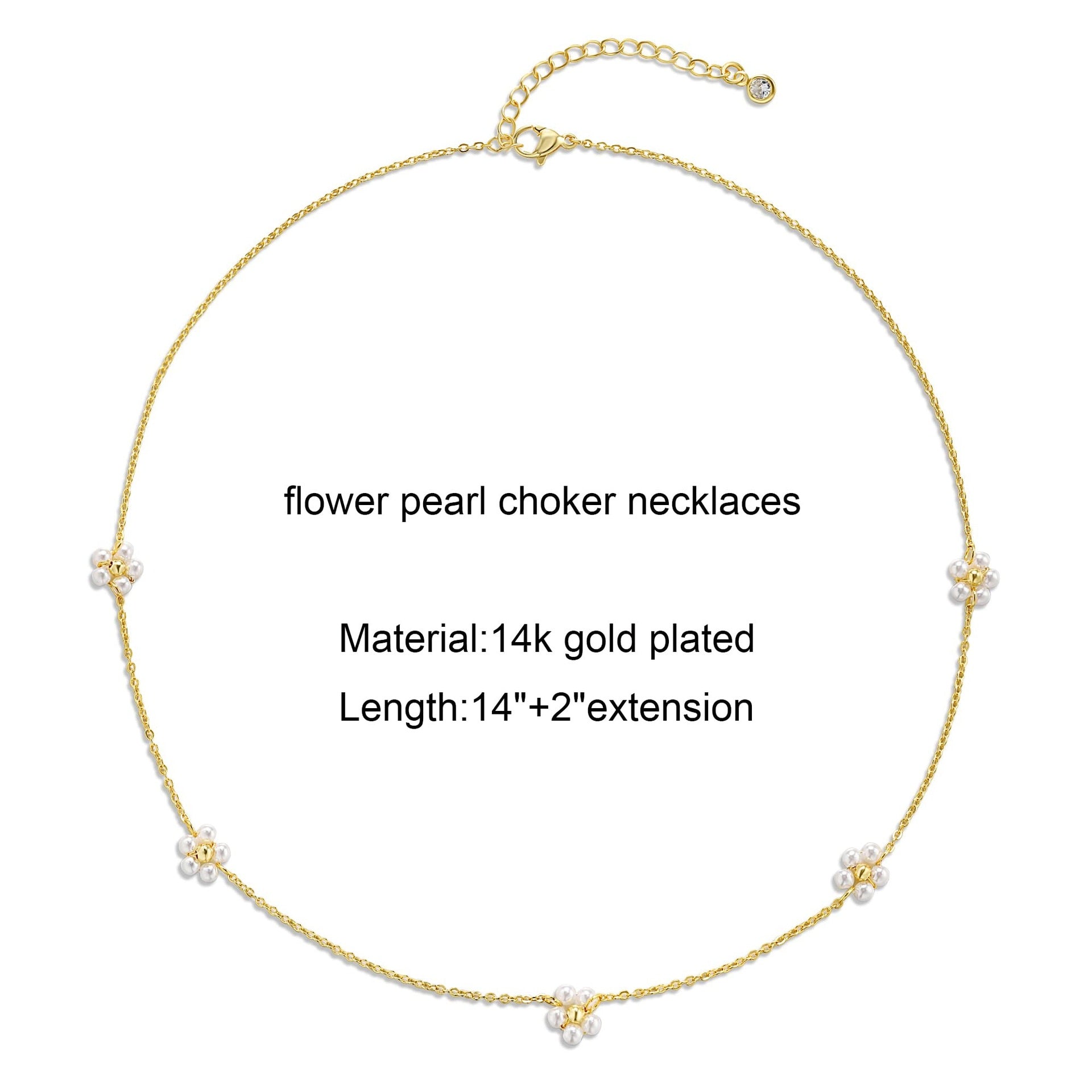 Pearl Flower Collarbone Chain Set